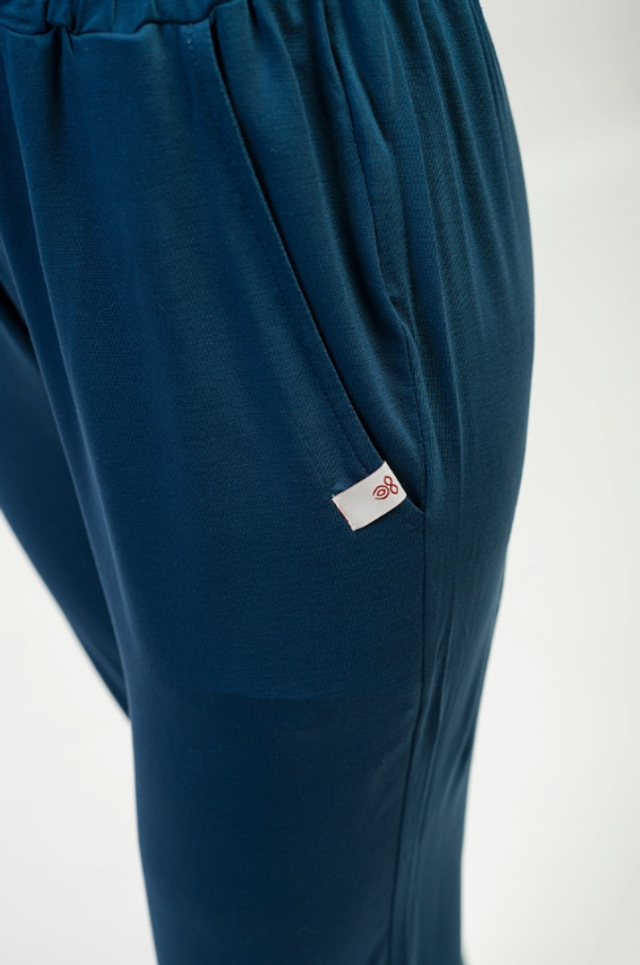 SATIA - jogging yoga doux Colori Bleu Taille S