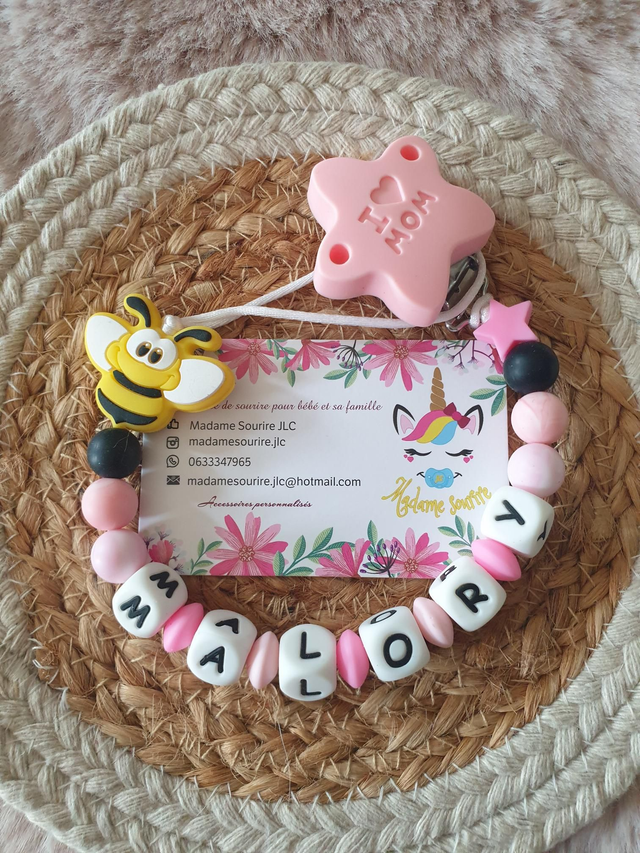 Attache tétine Abeille