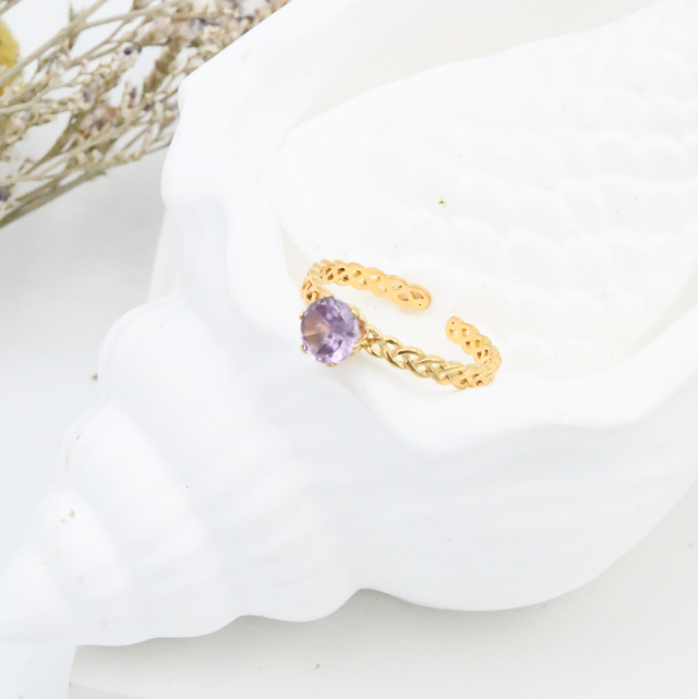 Bague pierre strass réglable 