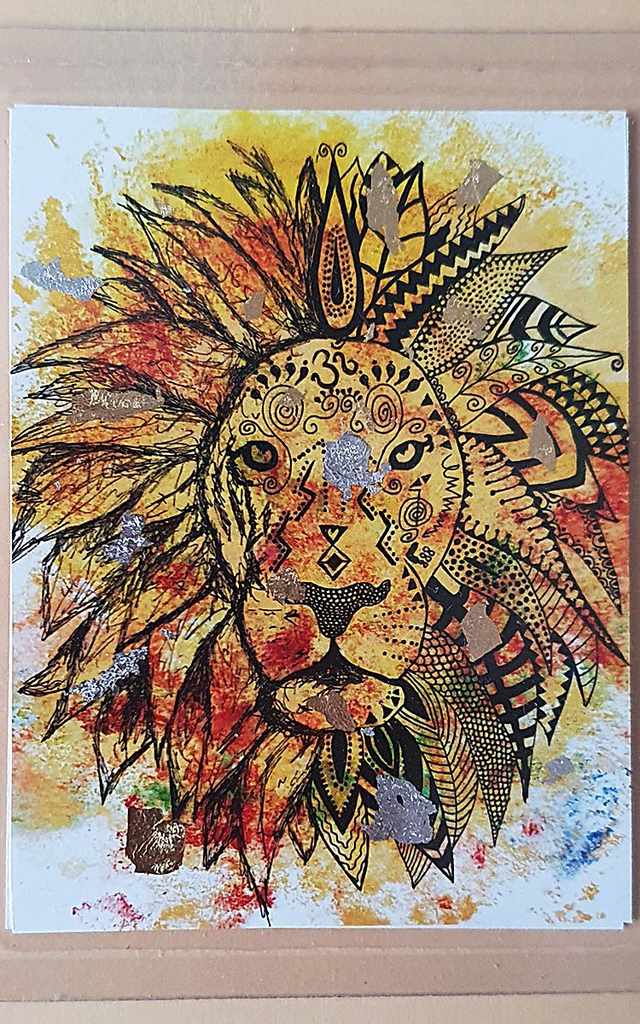 Krafttierkarte "Löwe" Energiekarte programmiert mit den Eigenschaften des Krafttiers. Format A7