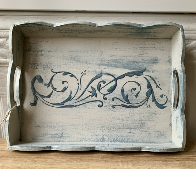 Plateau "Ornementation bleu n°9"