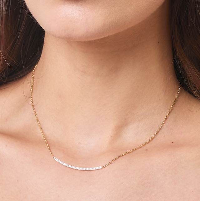 Collier barre strass 