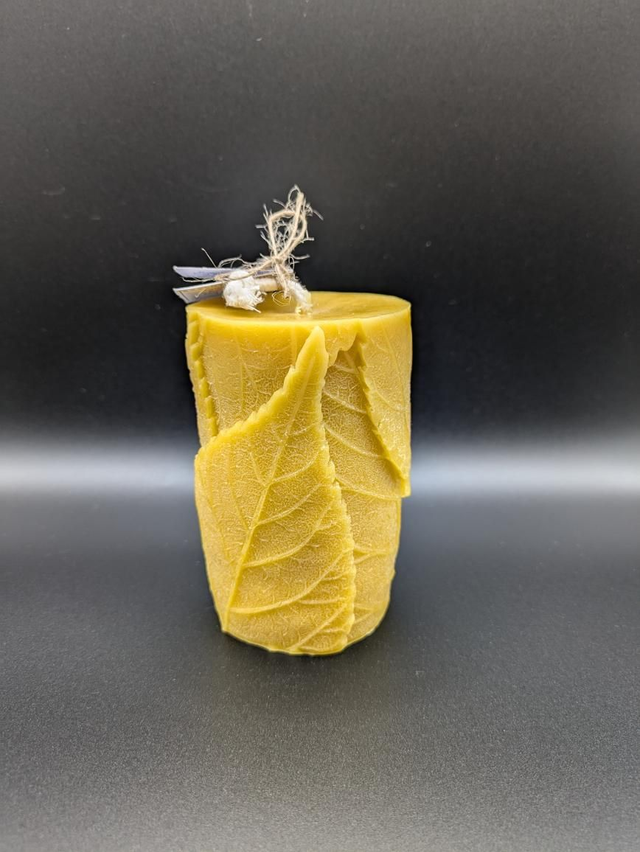 Leaf Relief Beeswax Candle