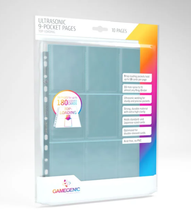 GAMEGENIC - 9-POCKET PAGES - TOPLOADING - PACK 10PZ