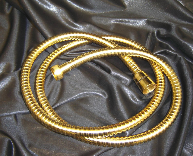 Brauseschlauch Gold  1,20 m Metallschlauch Spiralschlauch 