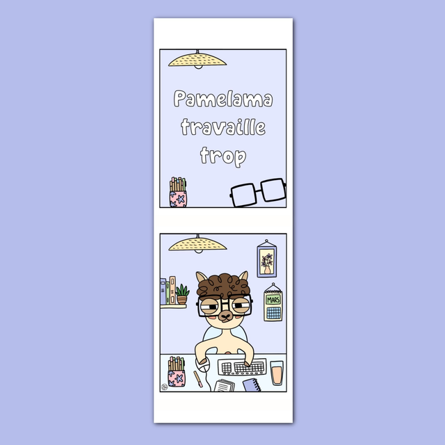 Marque-page Pamelama travaille trop