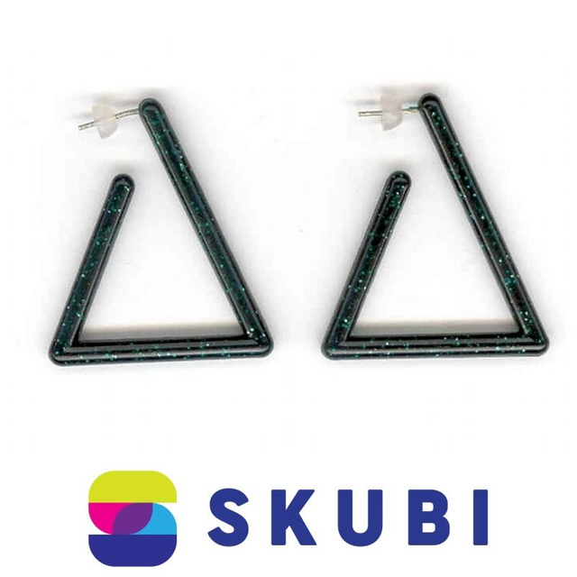 RETRO NÁUŠNICE PLASTOVÉ - TRIANGL - 4.5 CM (č. 153)