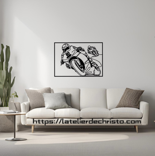 Cadre Course moto 🏍️ 55x39cm