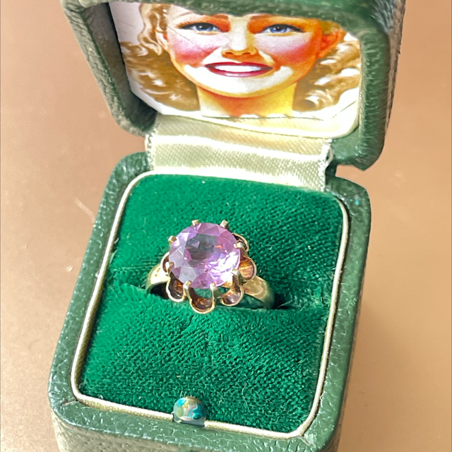 Amethyst Ring silber vergoldet klein