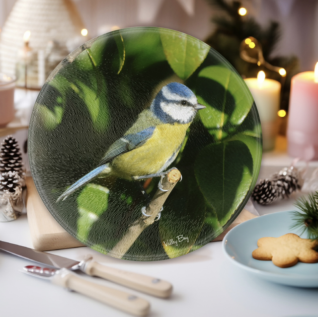 “Beatrice Blue tit” Round Worktop Saver  
