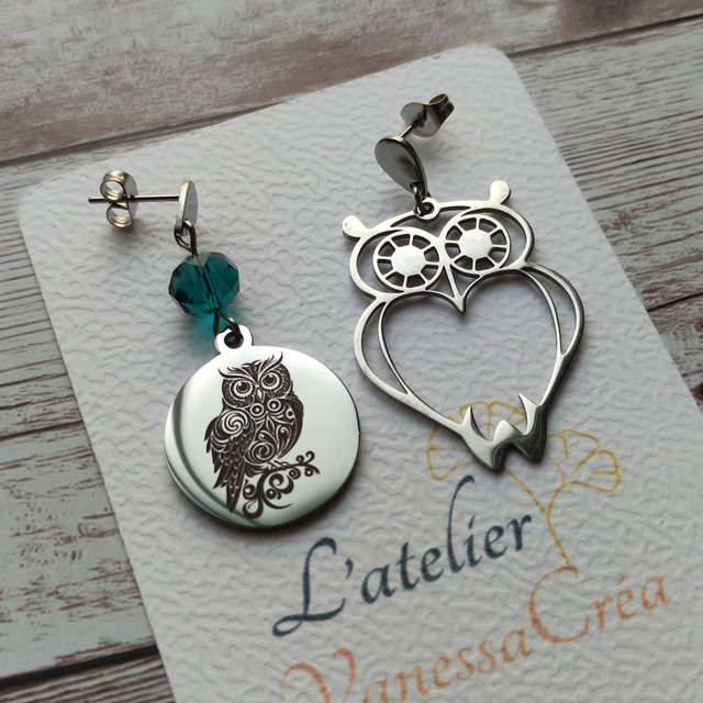 Boucles Asymétrique Hibou &amp; Miroir