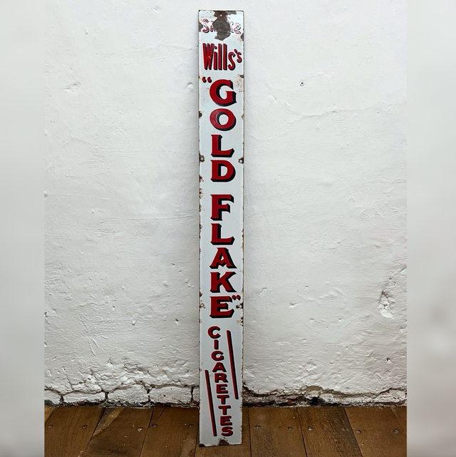 An Early 20th Century WILL’S “GOLD FLAKE” Cigarettes Enamel Advertising Sign 