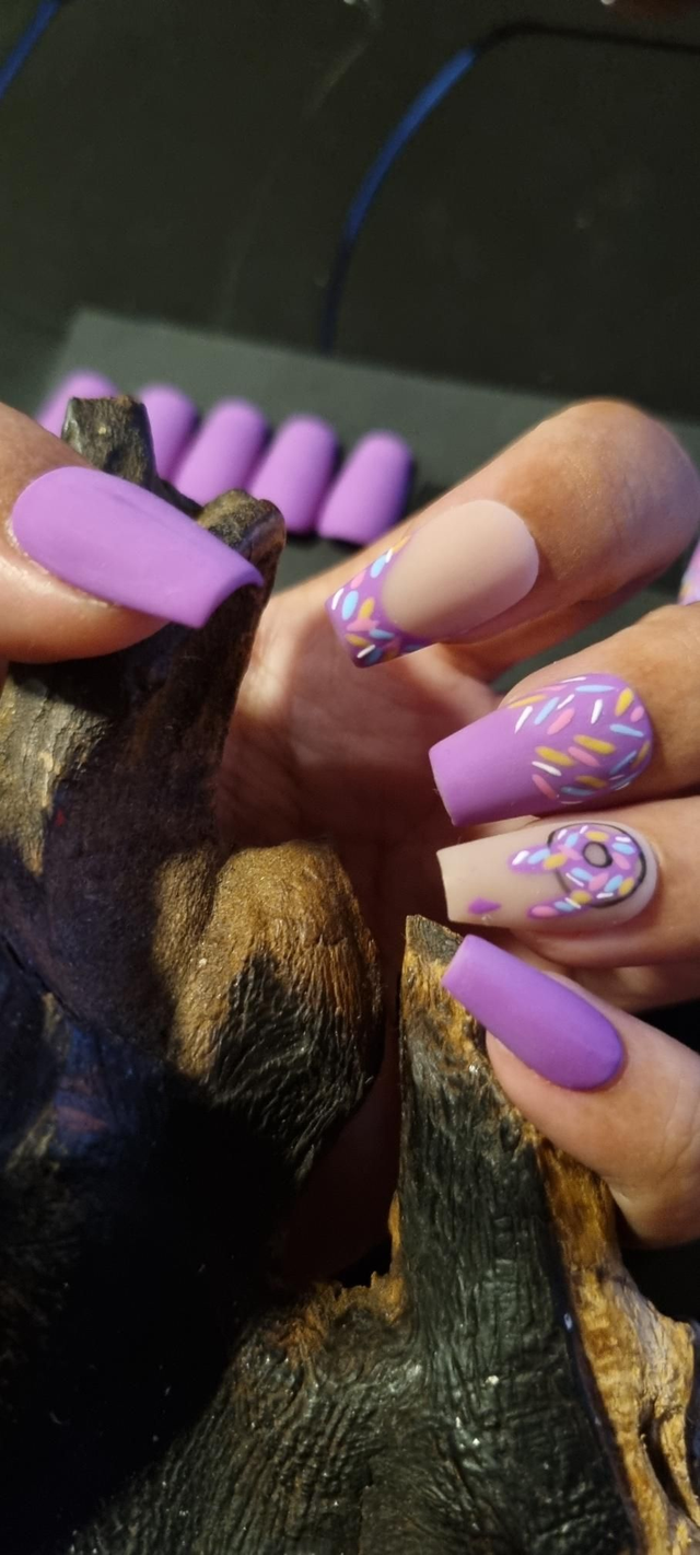 Purple donuts coffin S