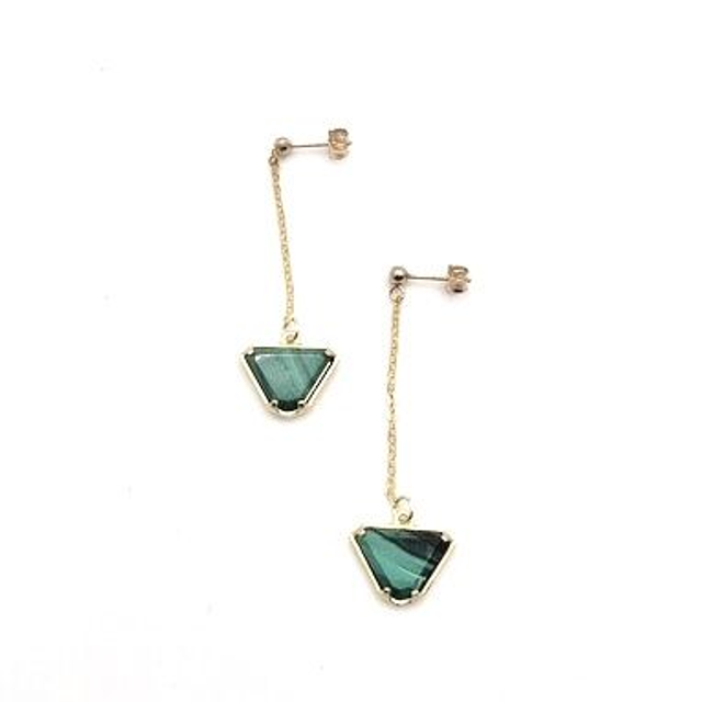 Boucles d'oreilles pendantes malachite - JELANI   