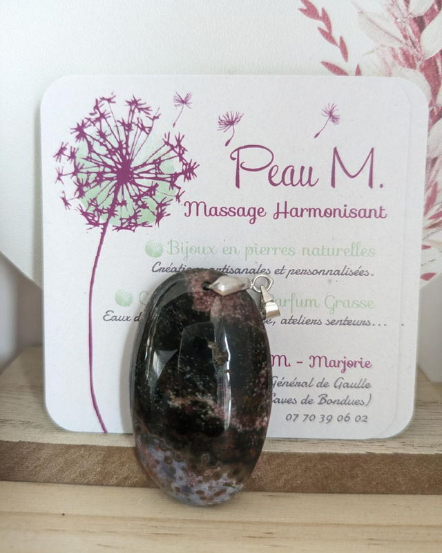 Pendentif Agate Mousse 💚🤎🩶🩷