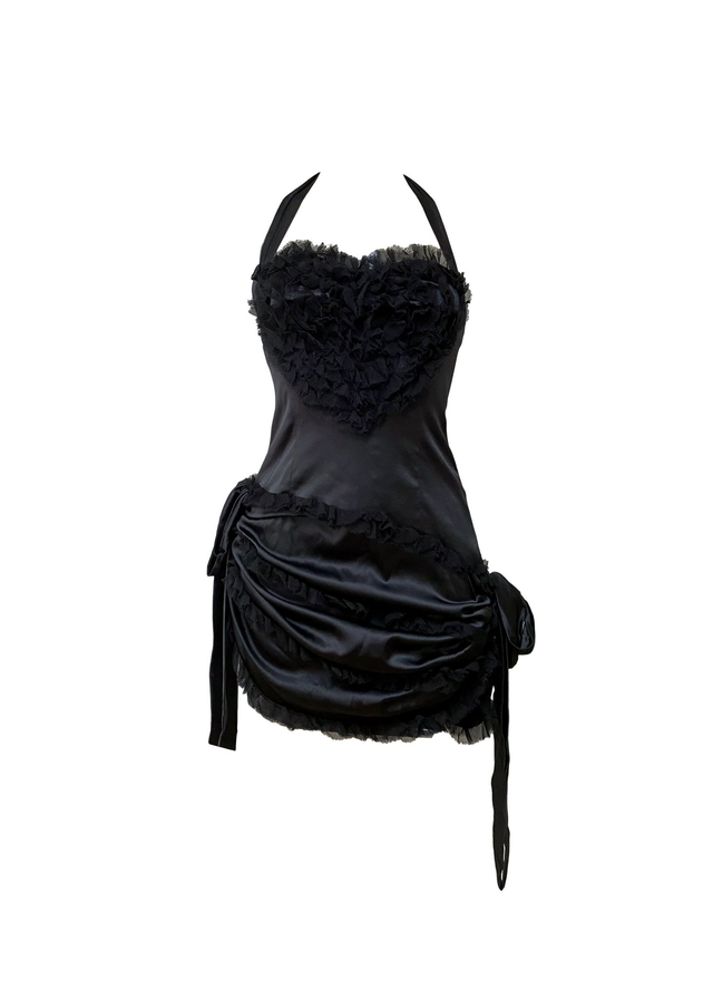 Moschino Couture – Robe Bustier "Cœur" Drapée en Soie