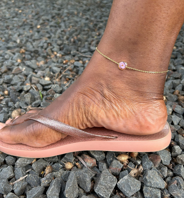 Chaîne de cheville - Fleur de bougainvillier