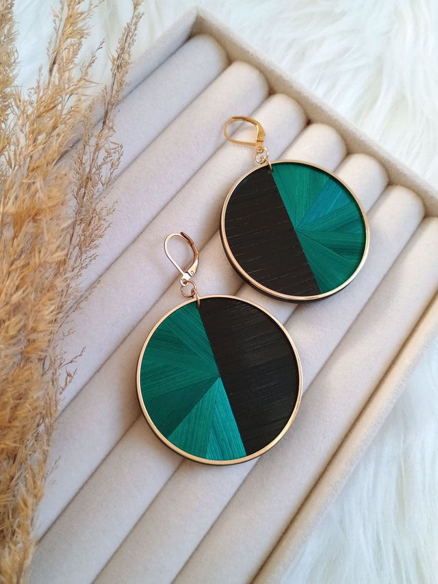 Boucles d'oreilles RONDE Éventail