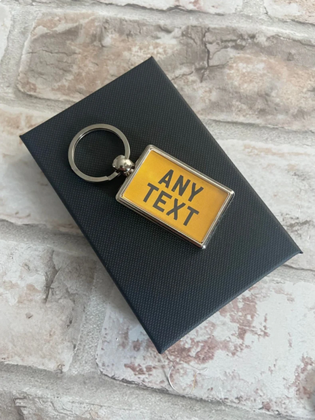 Personalised Registration Plate Keyring in Box - Double sided