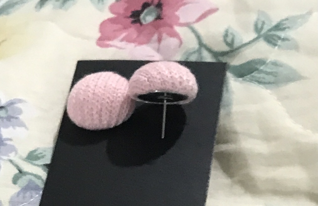 Pink Fabric Studs Plain - FSP08