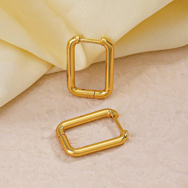 Gold Rectan Earrings