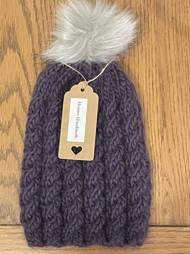 Cabled Beanie Hand knitted Hat