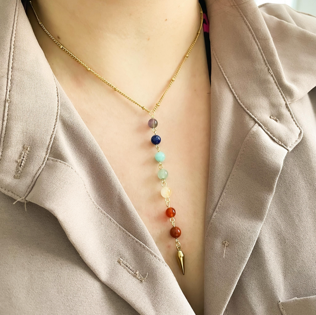 Collier 7 chakras pendule