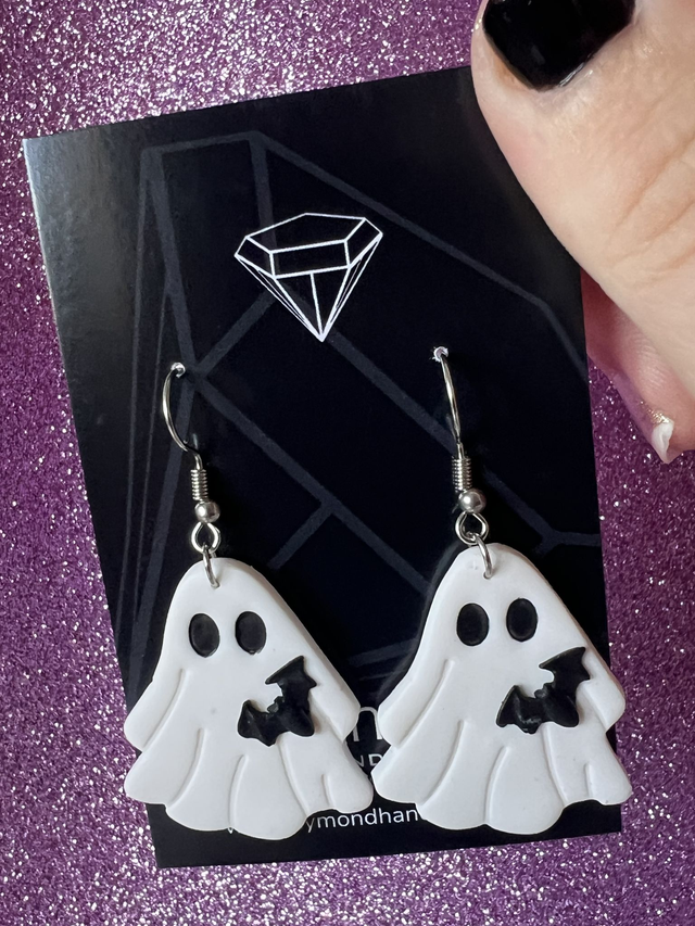 Halloween earrings - Ghosts with bats