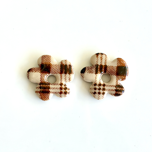 Pampilles Ilona Tartan beige et marron 