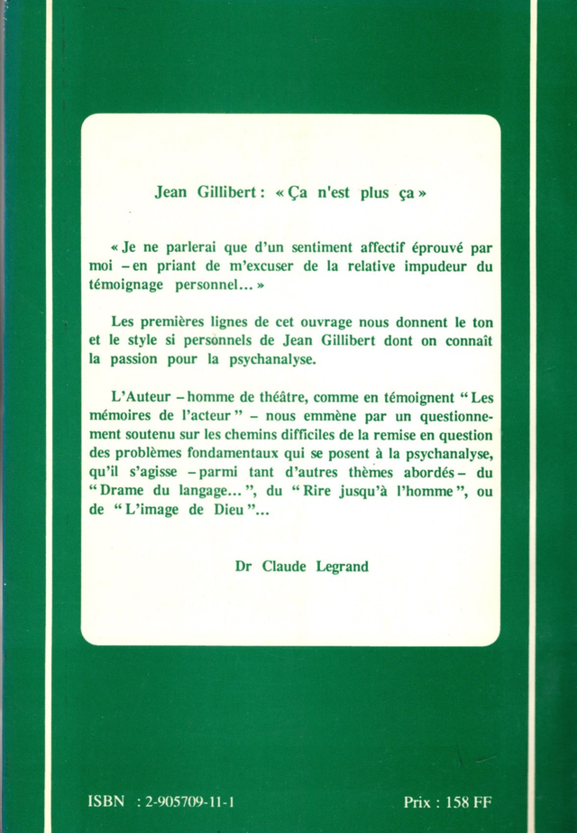 ÇA n’est plus ÇA de Jean Gillibert