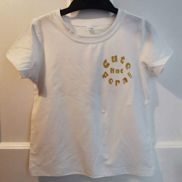 Kids Cute But Feral T-shirt - Graphic on both side - 18-24 Months, 2-3 &amp; 3-4 Years