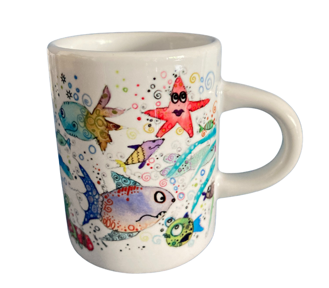 Keramiktasse "Fische"