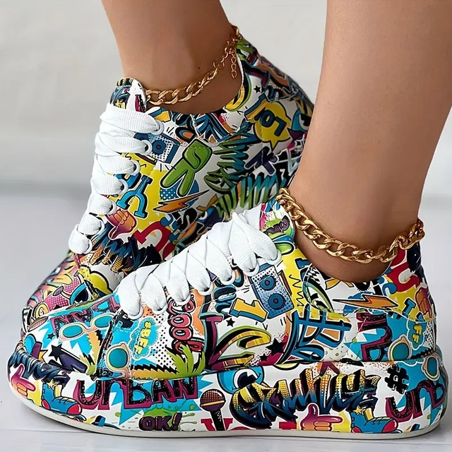 Womens Graffiti Art Sneakers