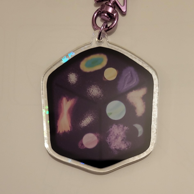 Space Cube Holo Charm
