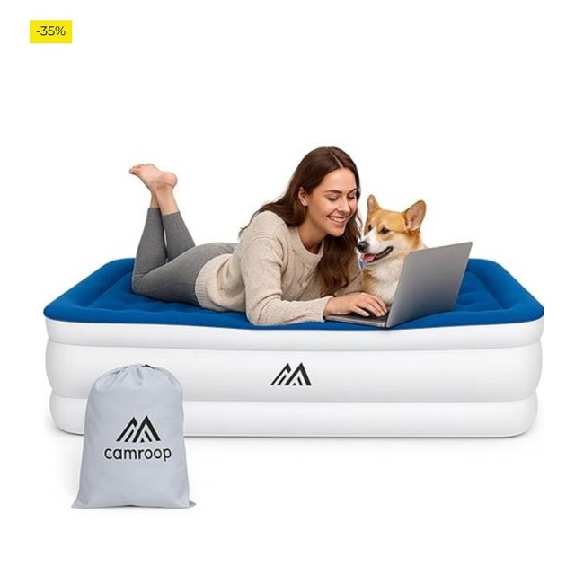 Colchón Hinchable Individual 190 x 99 x 46 cm, colchón Hinchable con Bomba integrada
