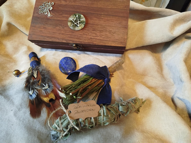 Autel nomade lapis lazuli pentacle 