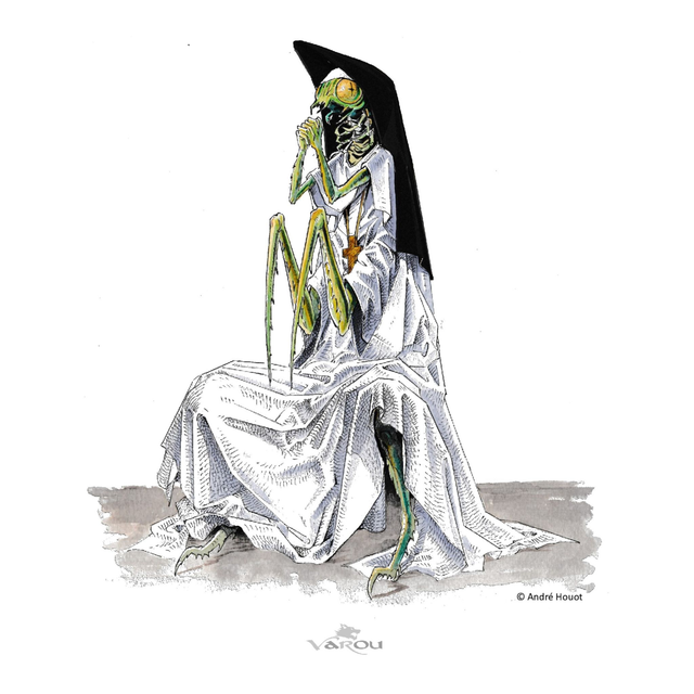 Religieuses : Ex-libris A5 signé André Houot et limité à 200 ex