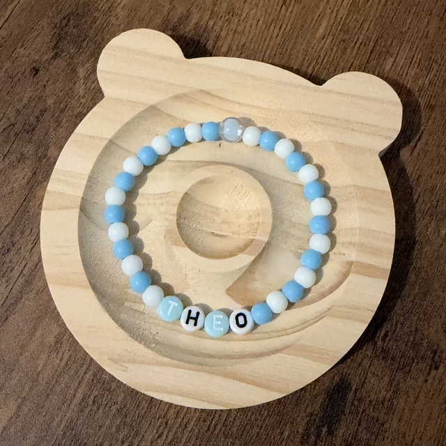 Bracelet personnalisé bleu &amp; blanc