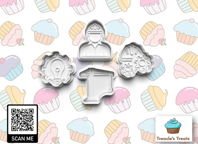 Engineer Theme Fondant/cookie stamps with cutters