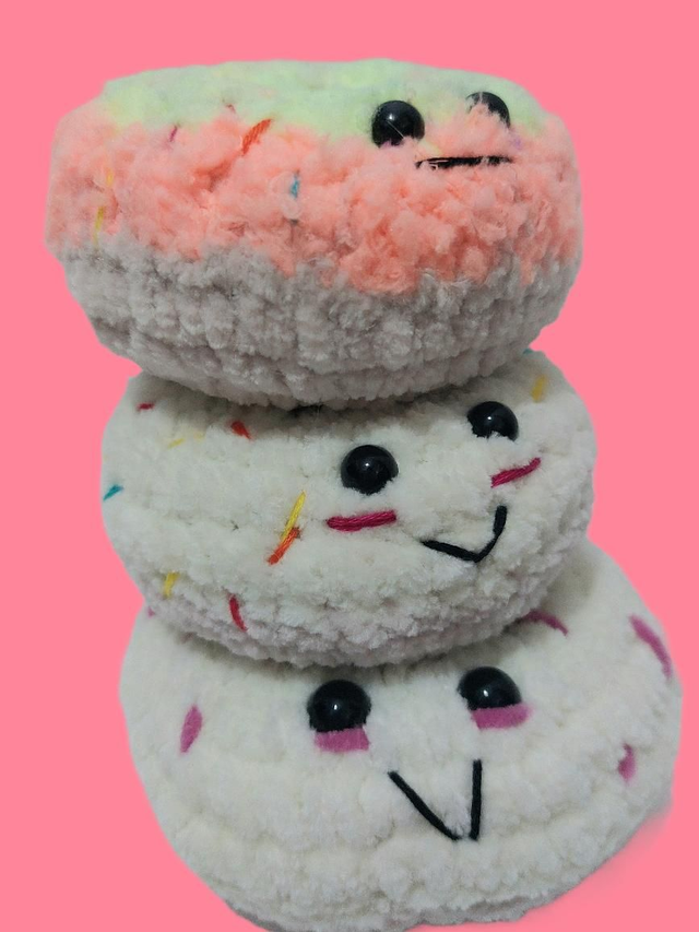 3x Donuts Fluffy And Kawaii Cute 