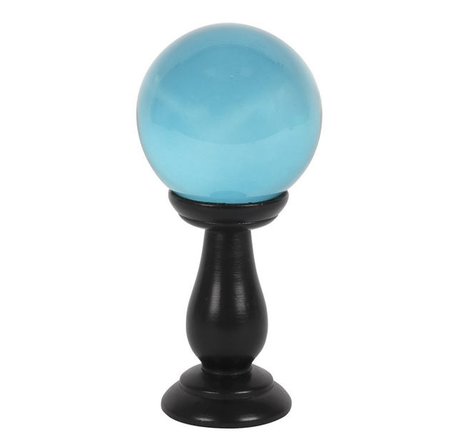 Teal Crystal Ball on Stand