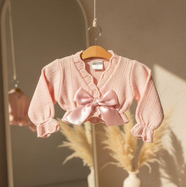 Knitted Baby Girls Pink Bolero