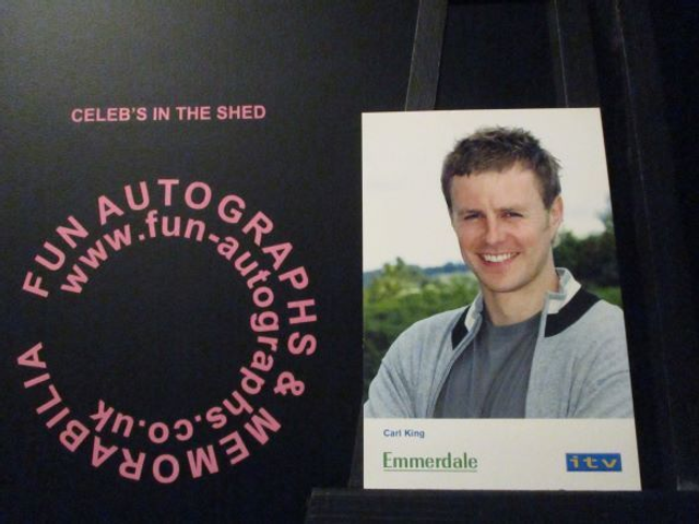 Tom Lister (Carl King) Original Emmerdale Blue &amp; Yellow Itv Logo Cast Card