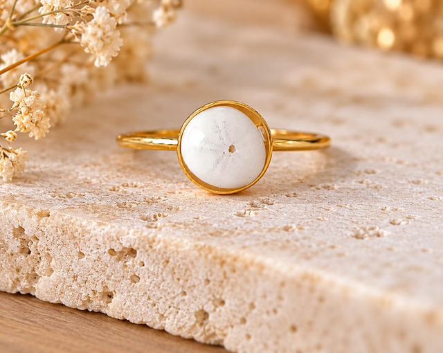 Bague oursin dorée 