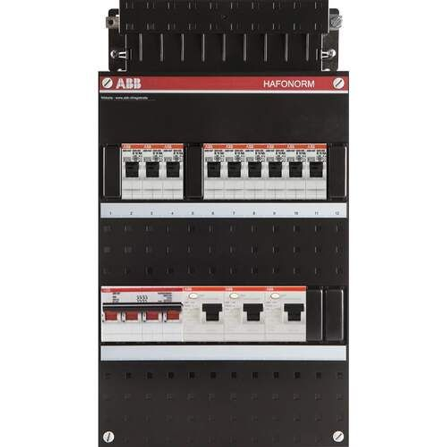 ABB installatiekast 9x achter 3x 30ma+hs 3-fase