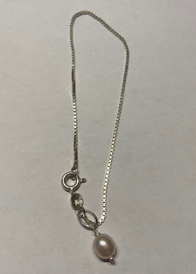 Sterling Silver box chain bracelets with gemstone drop