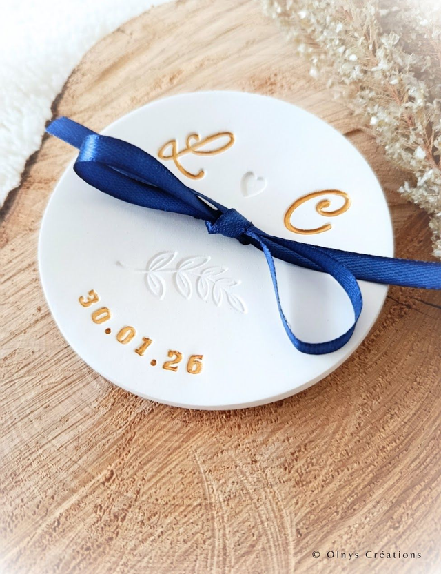 Coupelle porte alliances en argile ~ Mariage