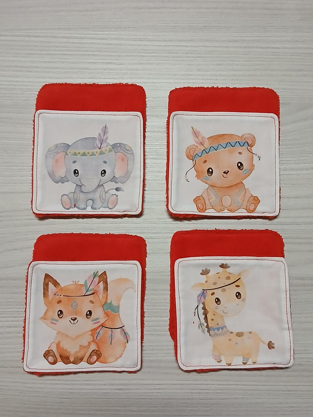 Lot 8 lingettes animaux indiens