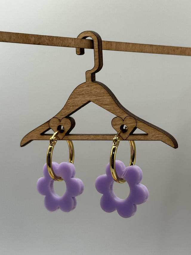 Boucles d’Oreilles « Fleurs Rétro » PASTEL