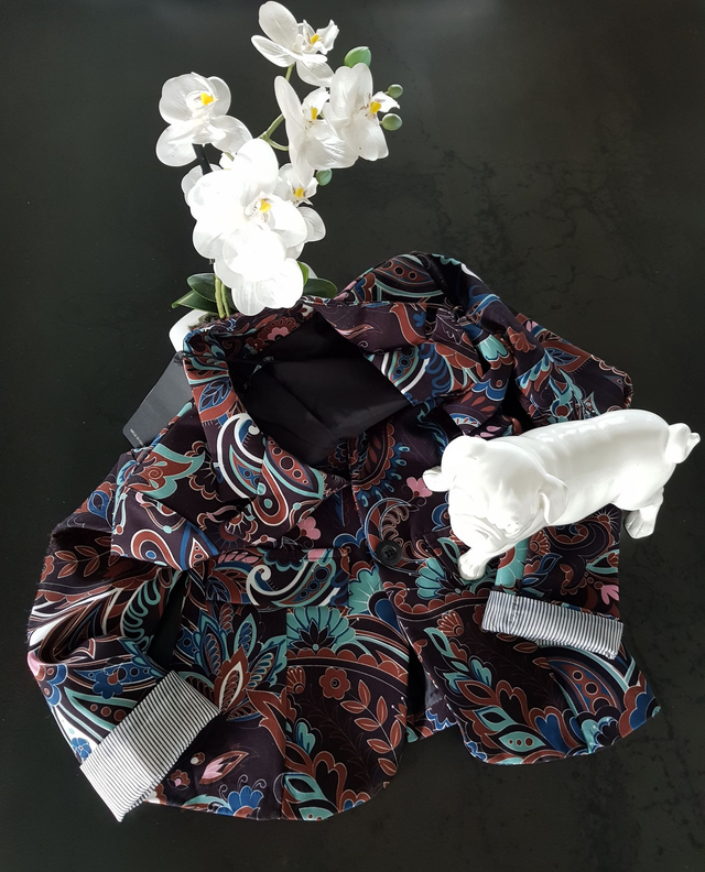 Veste blazer à épaulettes Jolifly &amp; Justine Y imprimé Taille S